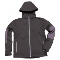 CASACO SOFTSHELL BICOLOR C/CAPUZ PRETO/CINZA TK53